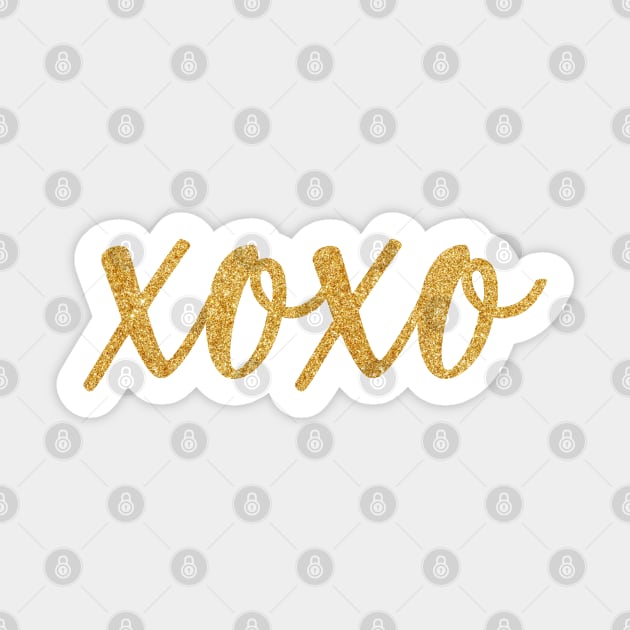 XOXO, hugs and kisses, gold glitter Sticker by beakraus